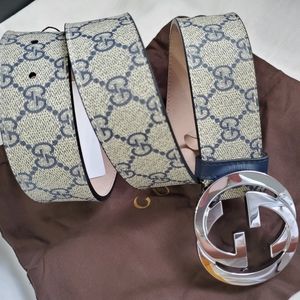 ❤Authentic Gucci Belt Blue/Tan Canvas Monogram GG